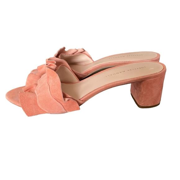 Loeffler Randall Vera Ruffles Pink Suede Mule Sandal Heel size 10 - Picture 7 of 11